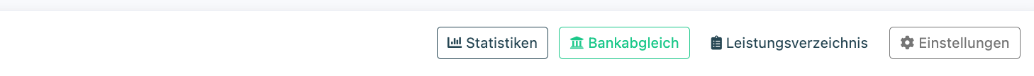 Aktionsleiste der Rechnungsübersicht mit dem Button Bankabgleich