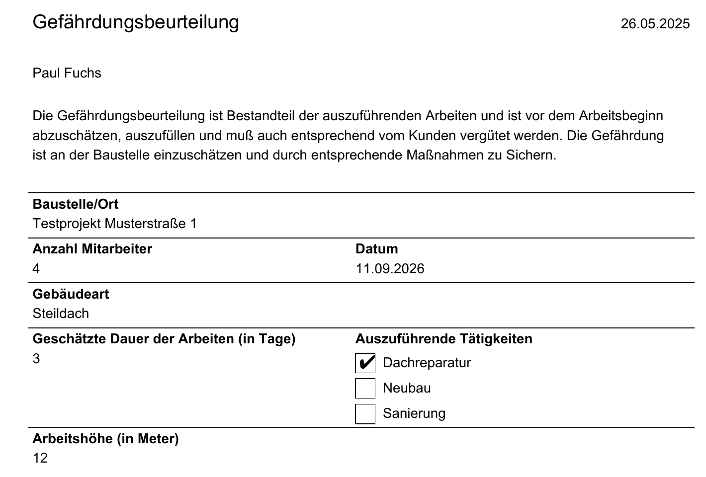 Textfelder, Zahl, Datum und Auswahlliste im bisherigen Design