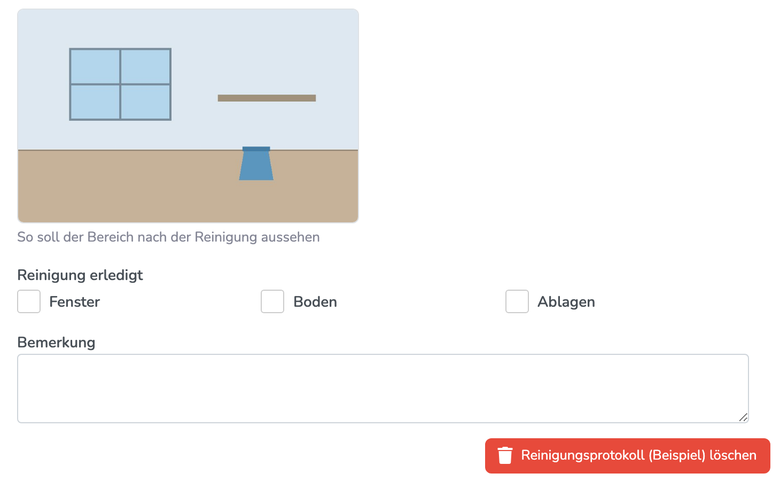 Ausfüllansicht eines Formulars mit angezeigtem Referenzbild und Bildunterschrift