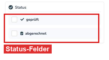 Status-Kästchen geprüft und abgerechnet im Zeiteintrag